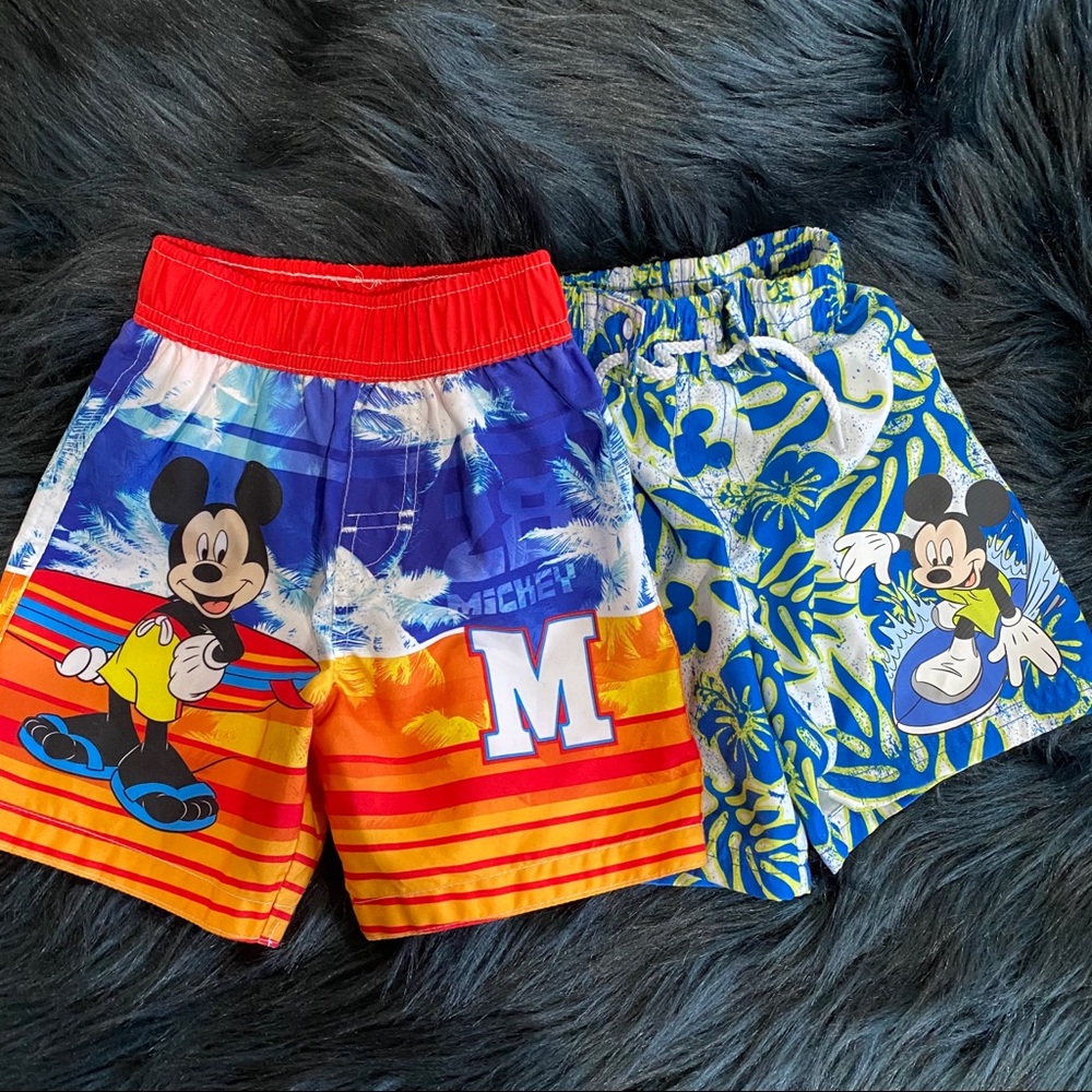 2 Disney Mickey Mouse Board Shorts Size 24 Months